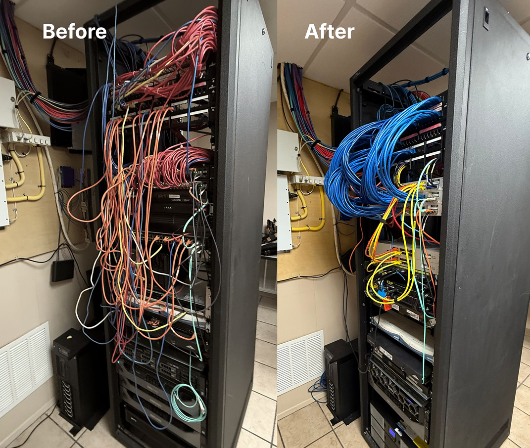Structured Cabling before and after